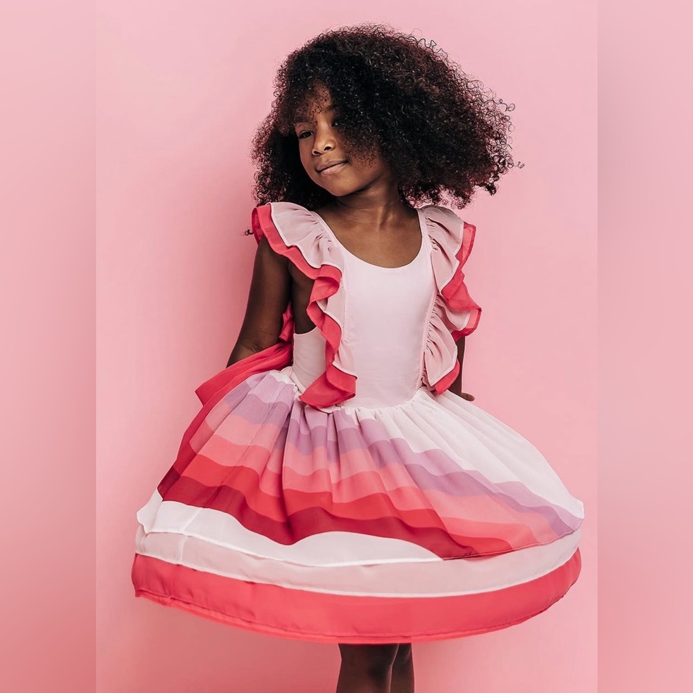 Pleiades Retro Pink Belle Dress 9Y Ombre Twirl Dress Boutique EUC